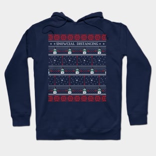 Snowcial Distancing - Funny Christmas Thanksgiving 2020 Ugly Fairisle Sweater Hoodie